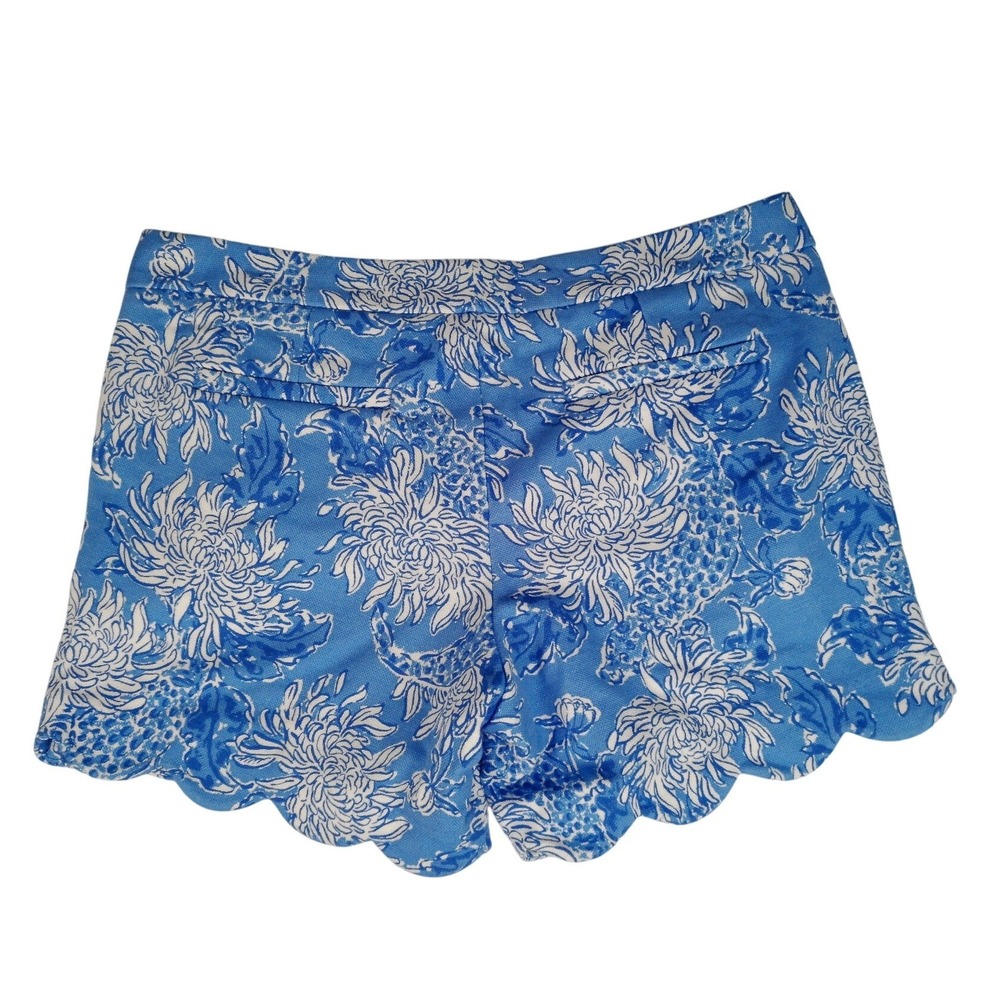 NWT Lilly Pulitzer Buttercup Knit Short Boca Blue Croc & Lock It Scalloped Hem 8 - Picture 2 of 11